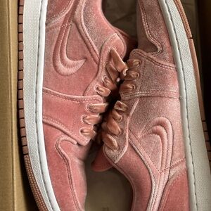 Jordan Pink Sneakers with Suede Texture and Embossed Design